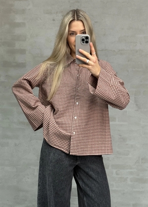 Tinsi check skjorte Chek Bordeaux/Beige Boii Studios 